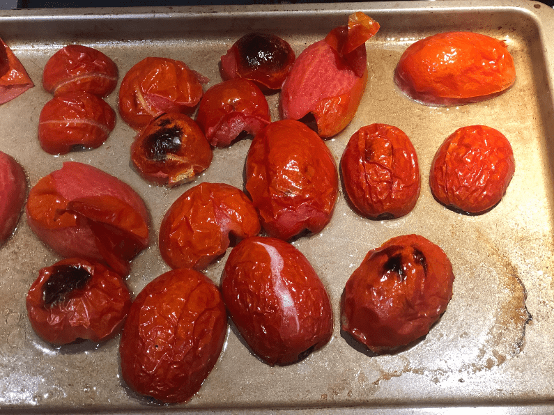 Roasting tomatoes for garden fresh salsa recipe