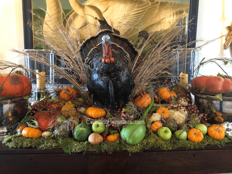 Stuffed Turkey with Fall Decor