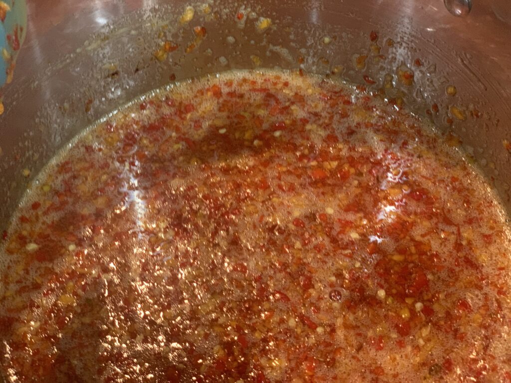Cooking hot pepper jelly