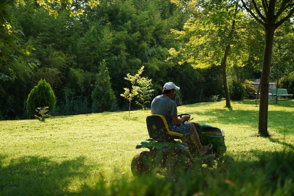 Man Mowing Grass