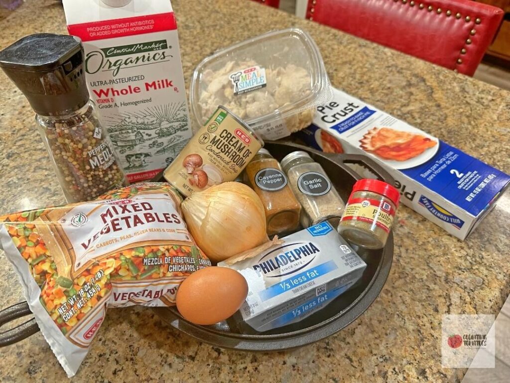 Chicken Pot Pie Ingredients Laid Out